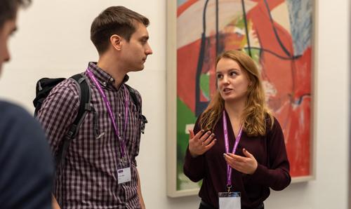 Two students in discussion